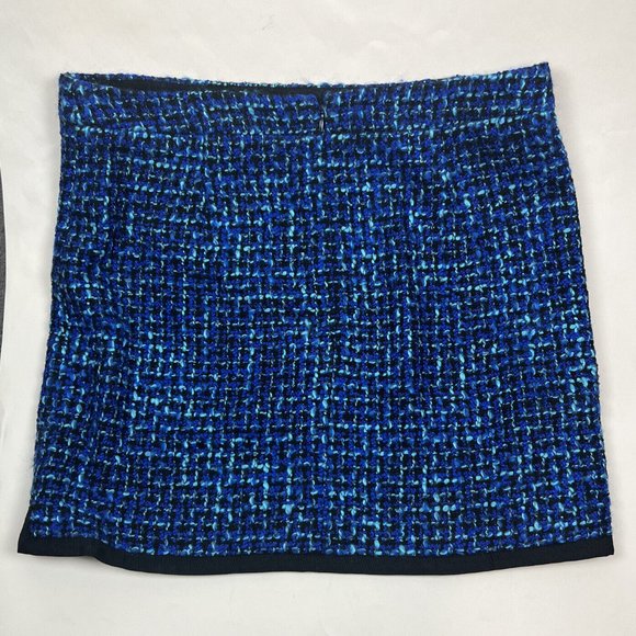 J. Crew Factory Blue Tweed Wool Blend Skirt Women's Size 10 - Picture 1 of 4